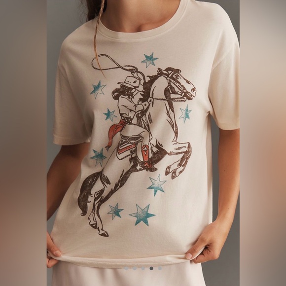 Anthropologie Letluv Horse Graphic Boyfriend Tee - Picture 2 of 8